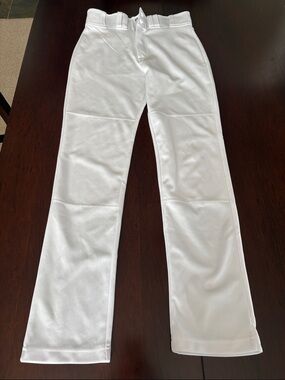 Easton White Baseball Pants with Gray Waistband